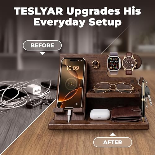 Wood Phone Docking Station for Men