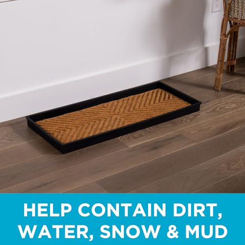 Rubber Boot & Shoe Tray with Coir Insert