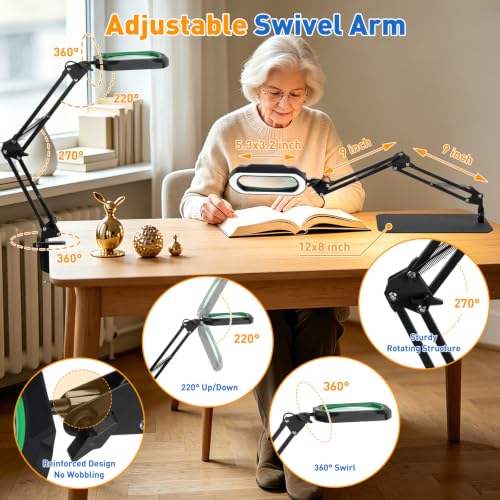 Square Magnifying Glass with Light and Stand