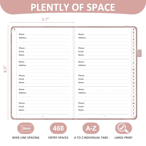 Address Book with Individual Alphabetical Tabs Laminated