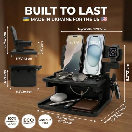 Wood Phone Docking Station for Men
