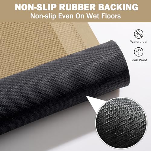 Non Slip Bath Mat Thin Bathroom Rugs Fit Under Door Quick Dry Super Absorbent Washable Bath Rug for Bathroom Floor Bathtub Shower Sink