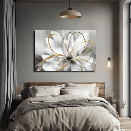 Black White Wall Art Abstract Canvas Grey Living Room Pink Home Decor Bedroom Art Work Modern Framed Wall Decor Extra Large Flower Poster Pictures