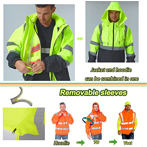 High Visibility Reflective Safety Jacket Reflective Jacket for Men Hi Vis Construction Jackets