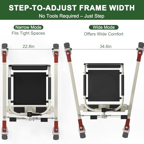 Patient Lift Transfer Chair Height & Width Adjustable Portable Transfer Lift Chair for Elderly and Disabled