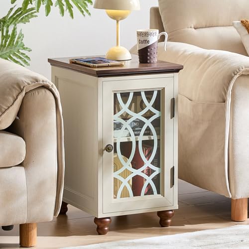 Narrow Side Table with Charging Station