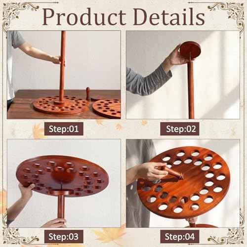 Rustic Wooden Walking Cane Stand Rack for 30 Canes