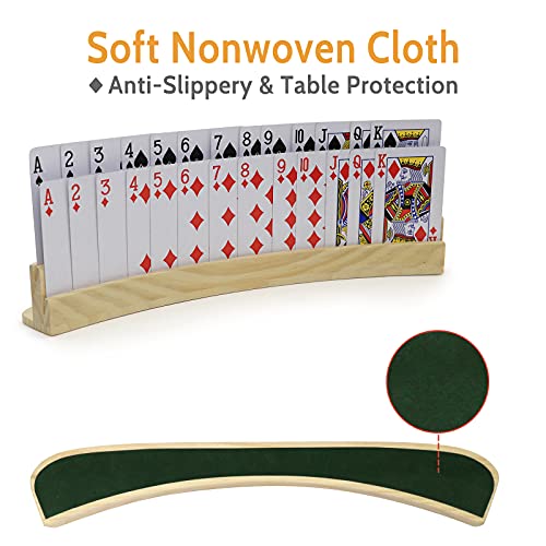 Set of 4 Curved Playing Cards Holders for Seniors Adults
