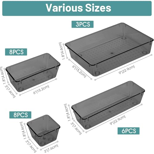 25 PCS Plastic Drawer Organizer Set