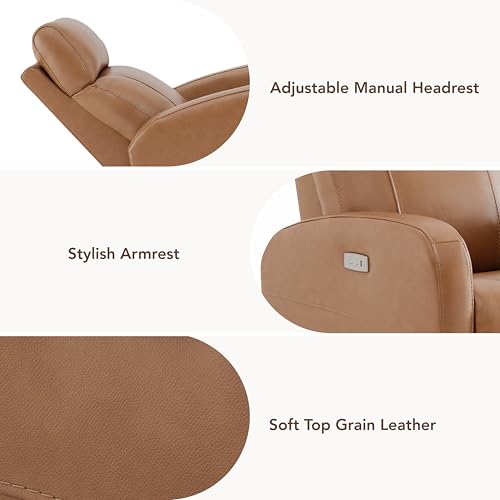 Genuine Leather Power Swivel Glider Recliner Chair 9098