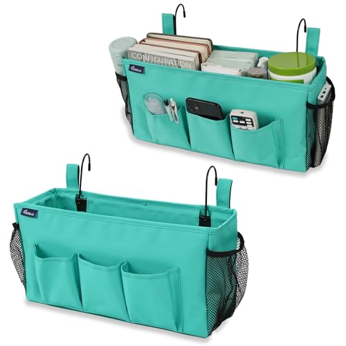 Bedside Organizer with Hook Bedside Caddy Hanging Storage Bag with Adjustable Straps and Water Bottle Holder for Home College Dorm Bunk Bed Accessories
