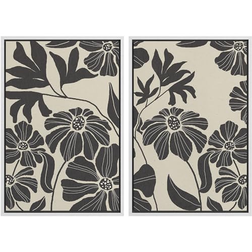 Framed Canvas Print Wall Art White Heron Pair in Marsh Coastal Illustrations Modern Art Decorative Bohemian Colorful for Living Room