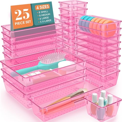 25 PCS Plastic Drawer Organizer
