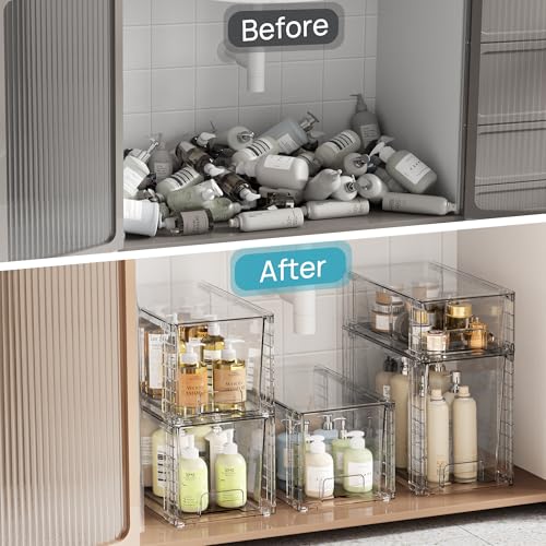 Easily Assemble Clear Storage Dawers Set