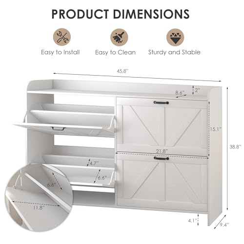 Narrow Shoe Storage Cabinet