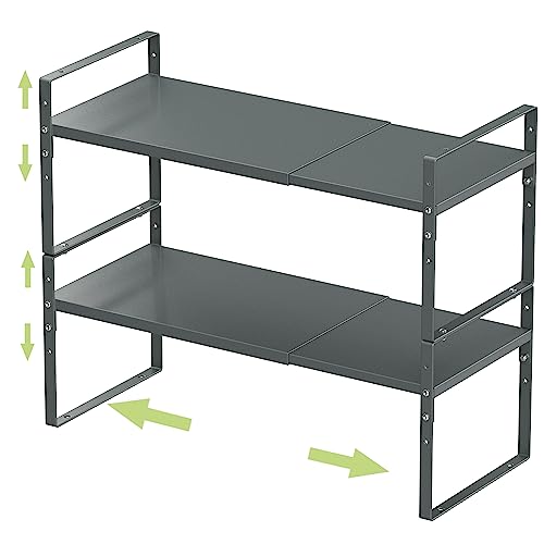 Expandable Stackable Spice Rack Cabinet Shelf Organizer in Cabinets Shelves Kitchen Cupboard Organization Stack up Racks Pantry Countertop Storage