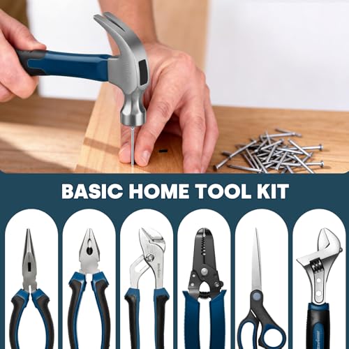 General Household Hand Tool Kit with Storage Toolbox