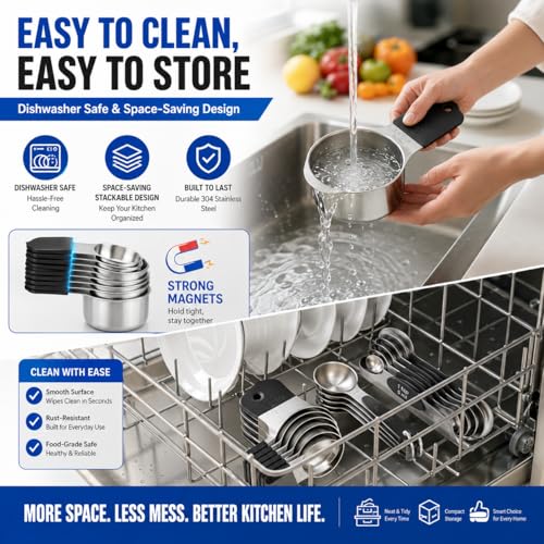 Magnetic Measuring Cups and Spoons Set