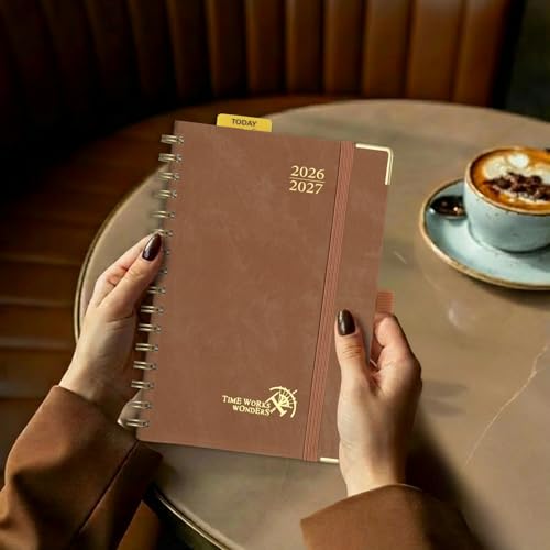 2026 2027 Academic Daily Planner One Page Per Day Hardcover Appointment Book with Hourly Time Slots