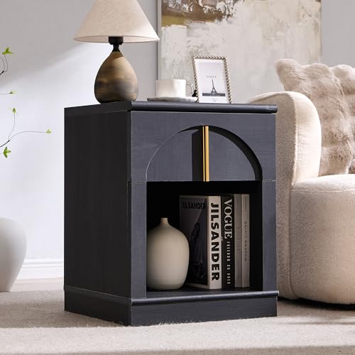 Modern Night Stand with Arched Panel