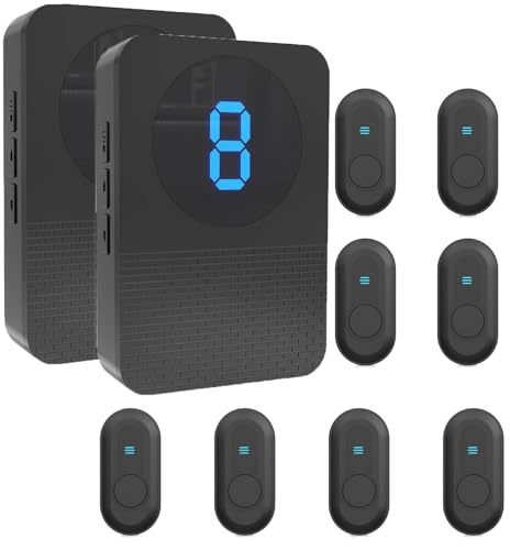 Caregiver Pager Wireless Call Button System Call Bell Alert Button Wireless Calling System for Elderly at Home