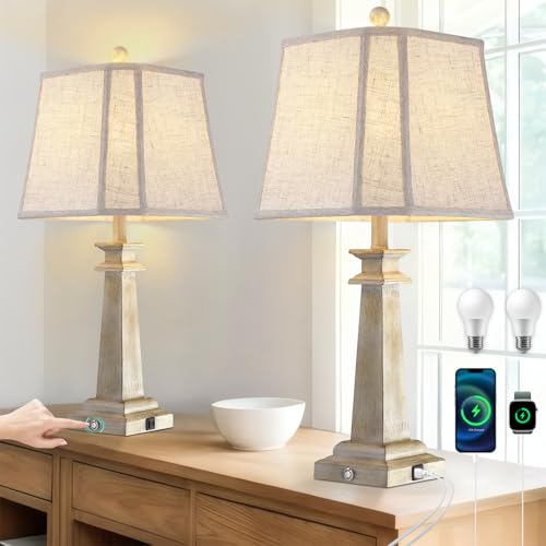 27.5" Farmhouse Table Lamp for Living Room