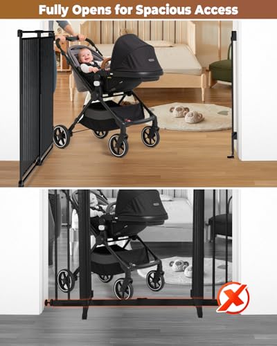 34 53" No Bottom Bar Baby Gates Dog Gate for Stairs