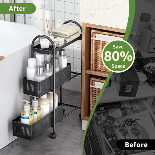 Slim Storage Cart with Drawers