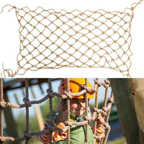Jute Rope Net Heavy Duty Natural Hemp Rope Net Climbing Safety Rope Netting