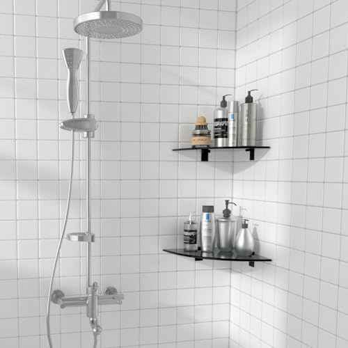 2 Pack Glass Shelf Shower Caddie