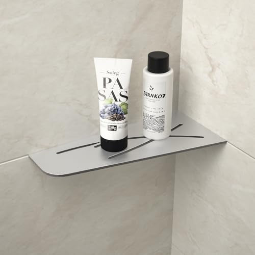 Corner Shower Shelf 12" 304 Stainless Steel Quadrilateral Corner Shelves Recessed Bathroom Storage Shampoo Holder Organizer