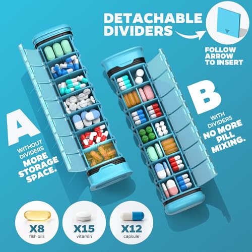Metal 7 Day Pill Organizer 2 Times a Day