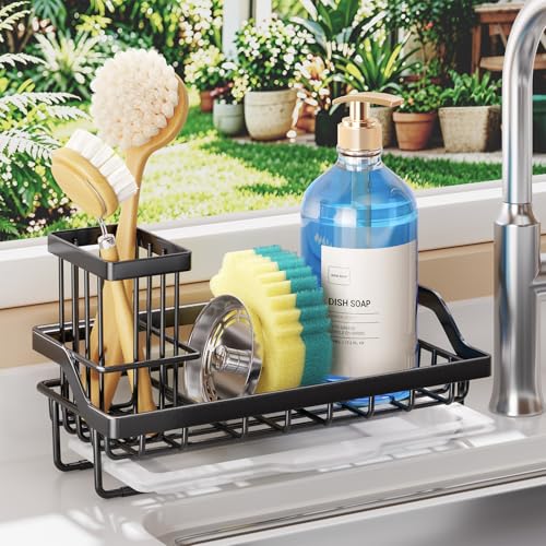 Sink Caddy Kitchen Sink Organizer with Detachable Brush Holder