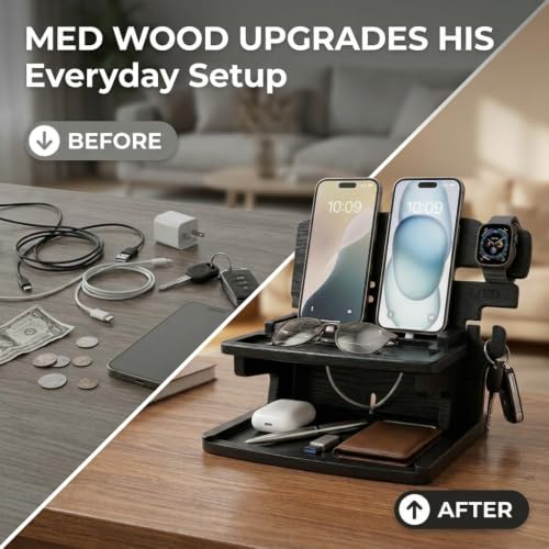 Wood Phone Docking Station for Men