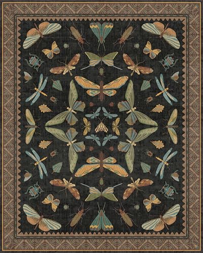 Washable Boho Insect Rug for Entryway