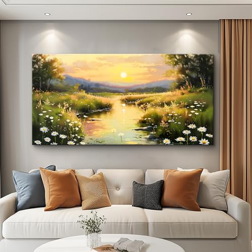 Canvas Wall Art Painting For Living Room Wall Decor White Flowers Picture Wall Decoration Artwork For Dining Room Bedroom Bathroom Kitchen Room Wall Print Painting For Home Decor 20x40 In