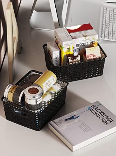 Woven Plastic Storage Organizer Baskets