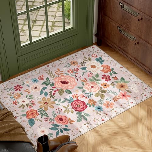 Floral Rug Black