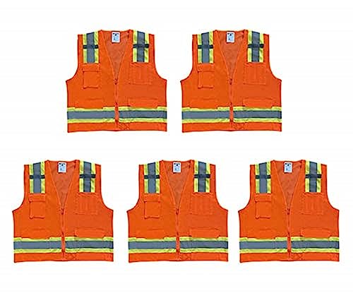 Premium High Visibility Surveyor Vest Solid Front Mesh Back