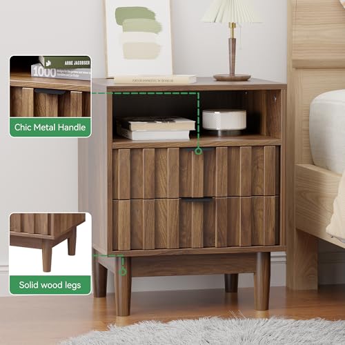 Rattan Marble Nightstand