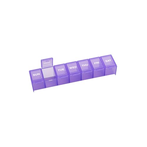 Weekly (7-Day) Pill Organizer, Vitamin Planner, and Medicine Box, Large Compartments
