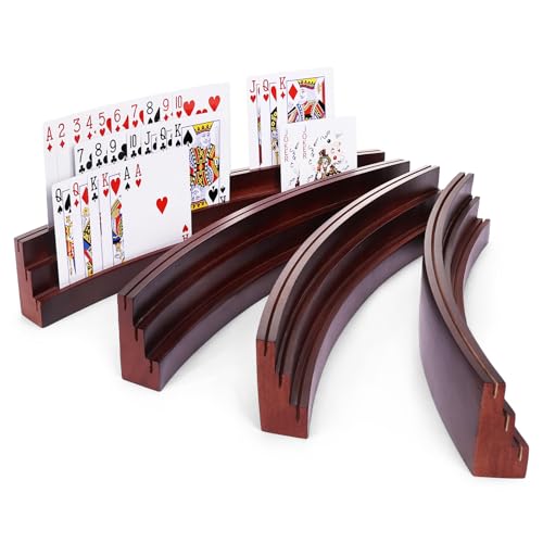 Curved Wooden Card Holders for Playing Cards