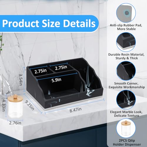 Bathroom Organizer Countertop White Marble Toothbrush Holders