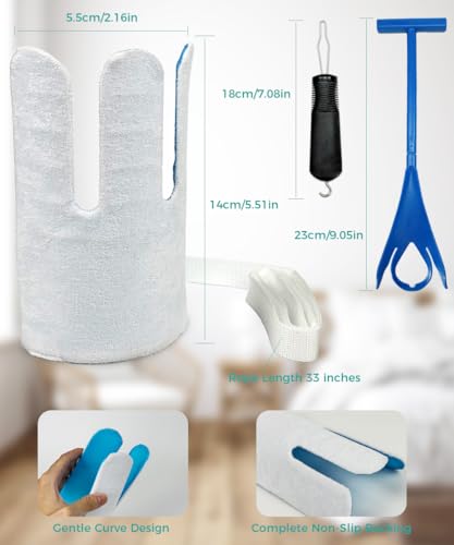 Sock Aids for Putting On Socks with Shoe Horn and Button Hook