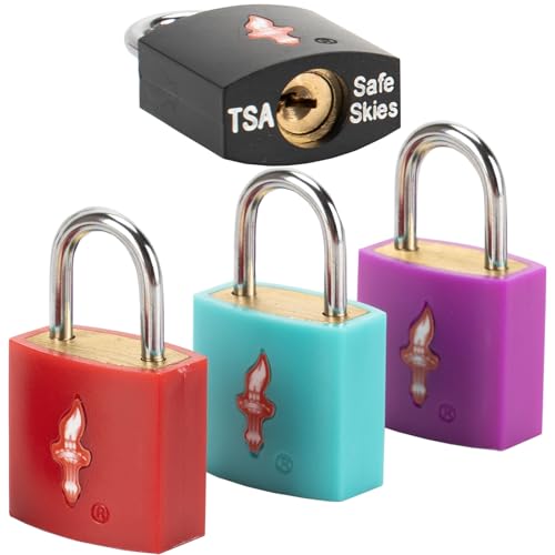 2 Pack Neon Square TSA Lock+Key Padlock