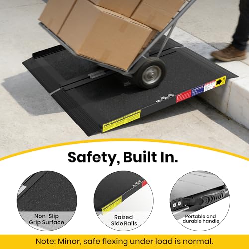 Folding Handicap Wheelchair Ramp with Support Legs for Doorways