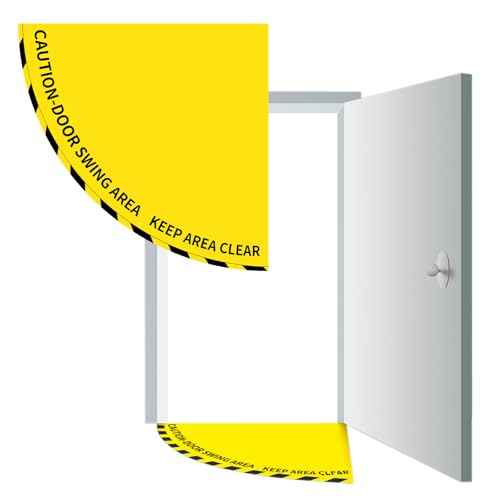 Door Swing Caution Floor Sign for Safety Warning Door Swing Area Keep Area Clear Floor Signs Vinyl Non Slip Surface