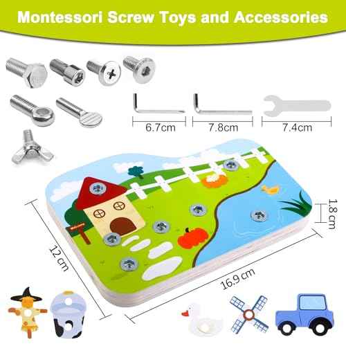 Montessori Screwdriver Busy Board Fire Truck
