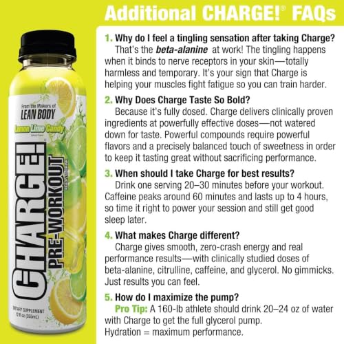 Charge Pre Workout Tart Berry Candy RTD Drink