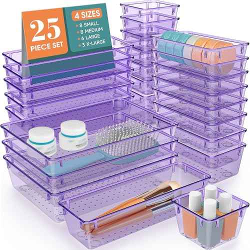 25 PCS Plastic Drawer Organizer Set